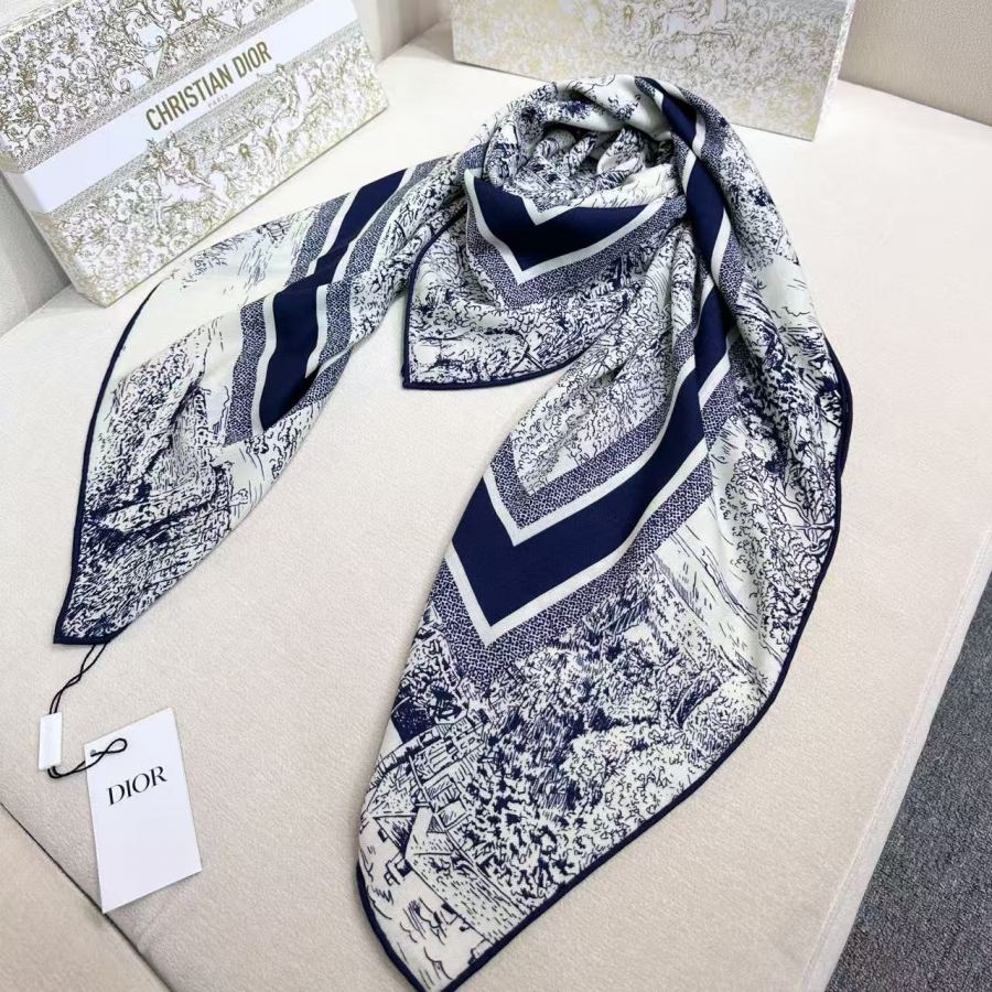 Dior scarf 𝐃𝐈𝐎𝐑 𝟐𝟓 Autumn and Winter New "Scottish Jouy Scarf" — AAA Quality Replica — photo 6