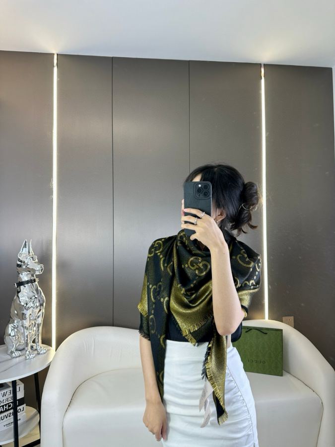 gucci scarf G Gucci New 100% + 140*140cm 5 — 1:1 Replica For Sale