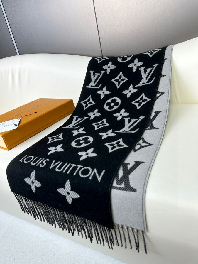 LV glasses ▪ LV Simply LV Monogram Louis Vuitton Reykjavik Logomania 34*180cm 100% — 1:1 Replica For Sale — photo 3