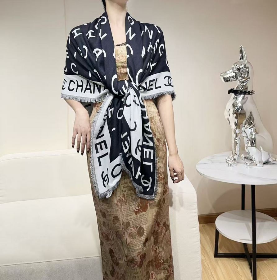 Chanel scarf 𝐂HANEL 2025 New Arrival 58% 24% 18% 140x140cm — 1:1 Replica For Sale