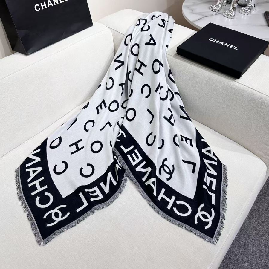 Chanel scarf 𝐂HANEL 2025 New Arrival 58% 24% 18% 140x140cm — 1:1 Replica For Sale — photo 7