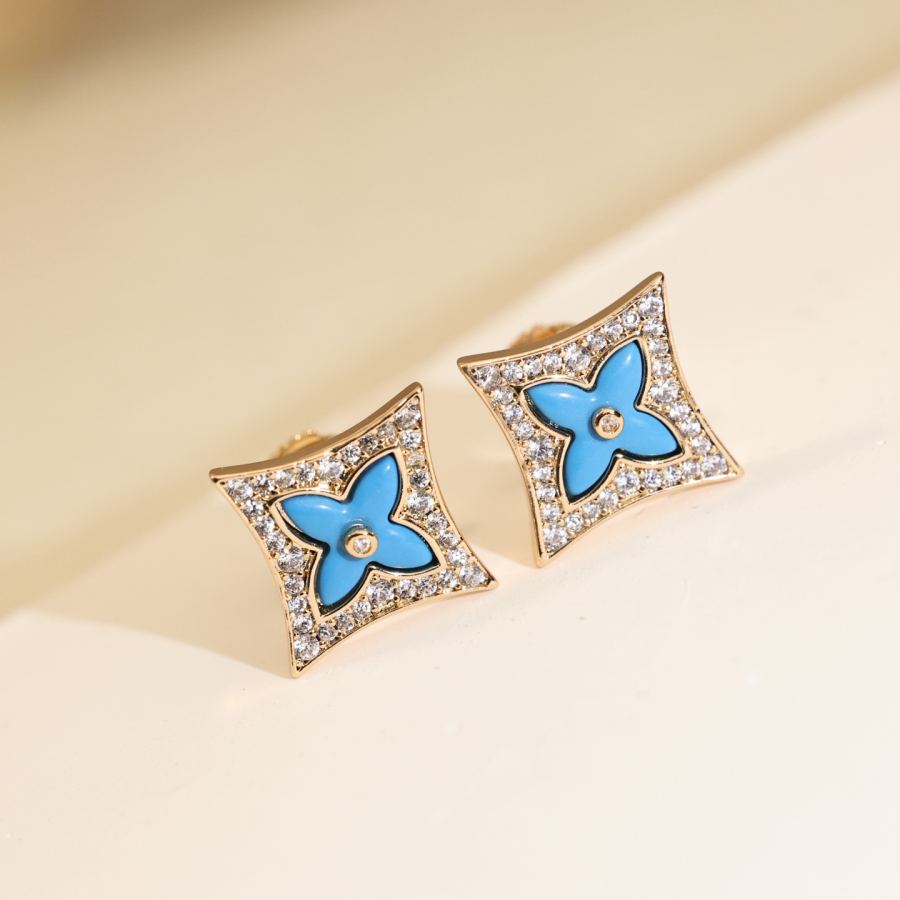 Louis Vuitton Jewelry Luxury LV earrings, 925 sterling silver needles, matte gold material, flying — 1:1 Replica — photo 3