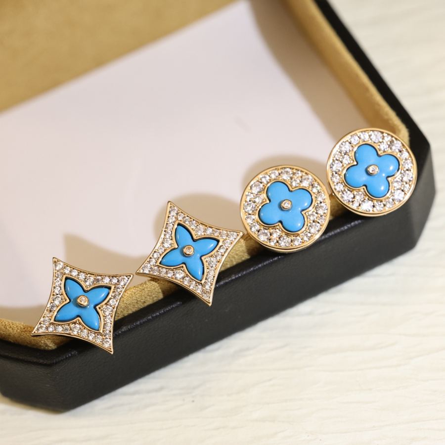Louis Vuitton Jewelry Luxury LV earrings, 925 sterling silver needles, matte gold material, flying — 1:1 Replica