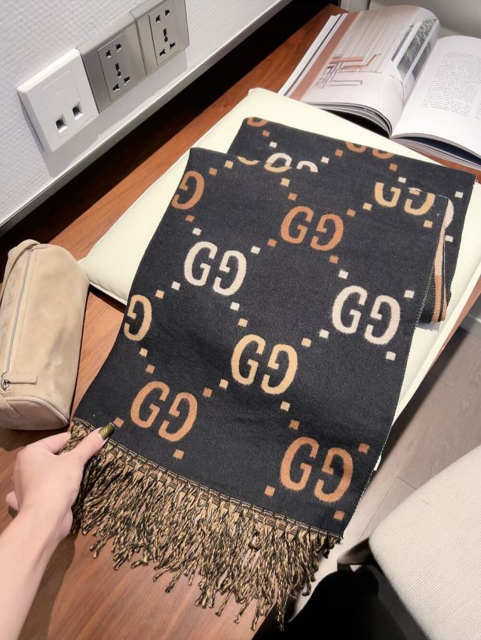 gucci scarf GUCCI G GG Gucci Series GG 100% 60*200 — 1:1 Replica — photo 8