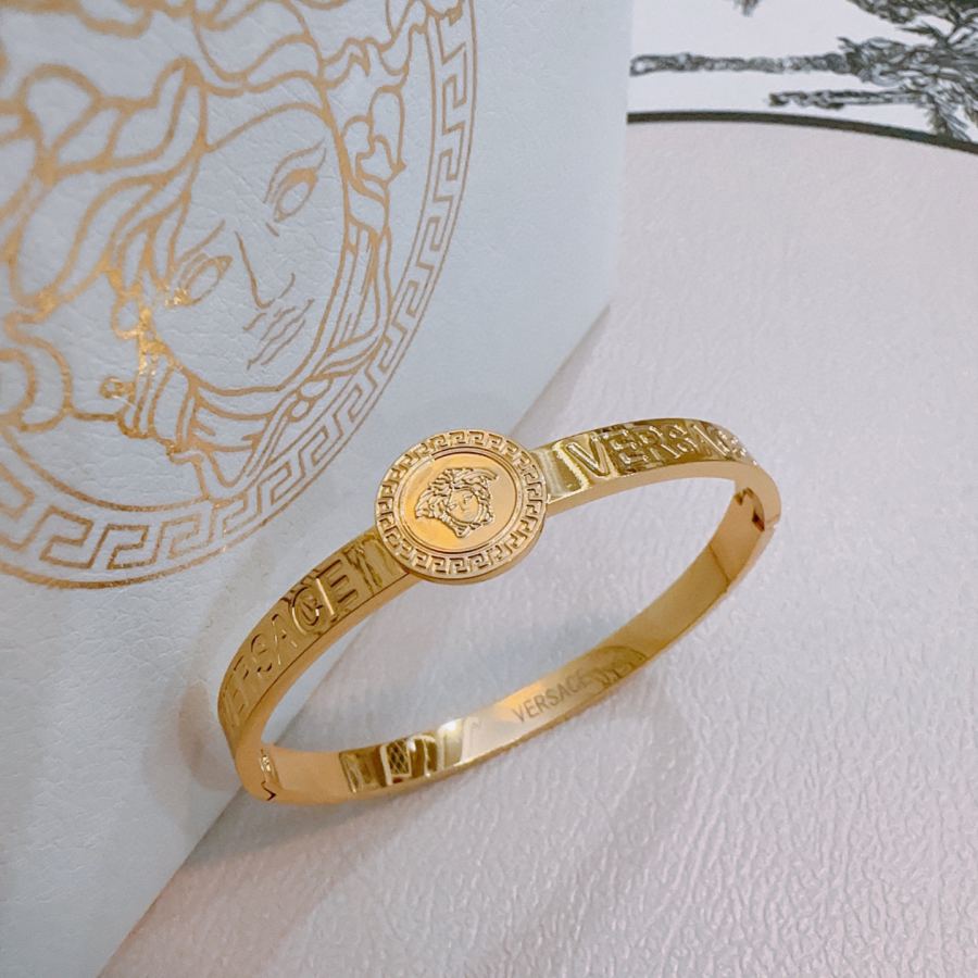 Versace Jewelry Dumeisa logo bracelet, diamond inlaid, exquisite craftsmanship — 1:1 Replica
