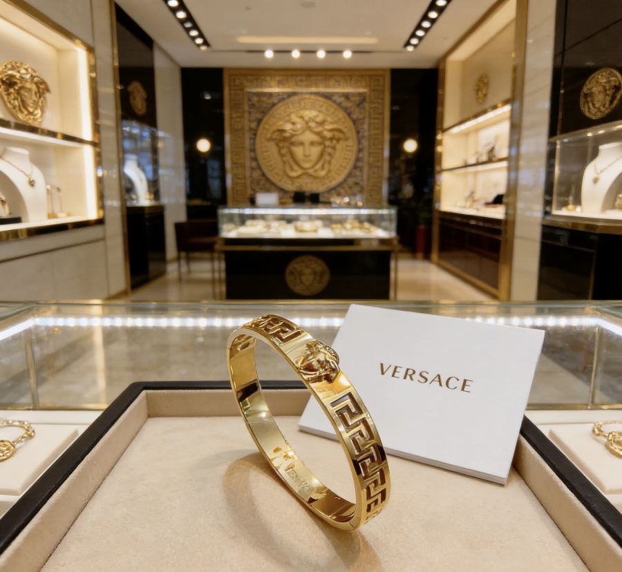 Versace Jewelry Dumeisa logo bracelet, diamond inlaid, exquisite craftsmanship — 1:1 Replica — photo 2