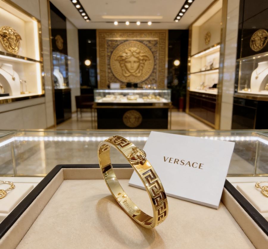 Versace Jewelry Dumeisa logo bracelet, diamond inlaid, exquisite craftsmanship — 1:1 Replica — photo 3