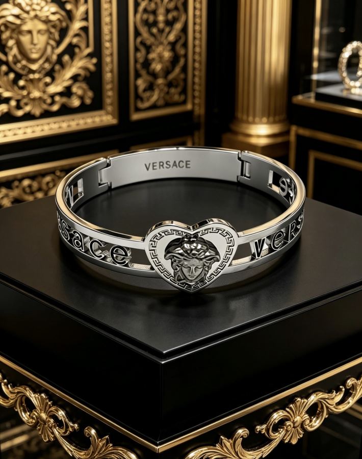 Versace Jewelry Dumeisa logo bracelet, diamond inlaid, exquisite craftsmanship — Premium Replica — photo 9