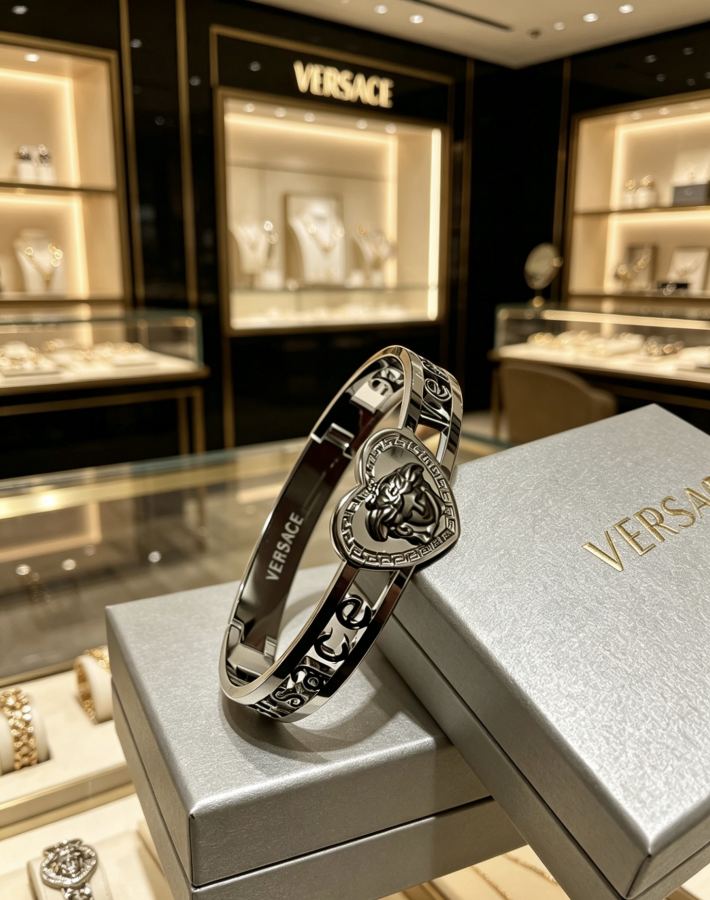 Versace Jewelry Dumeisa logo bracelet, diamond inlaid, exquisite craftsmanship — Premium Replica — photo 10