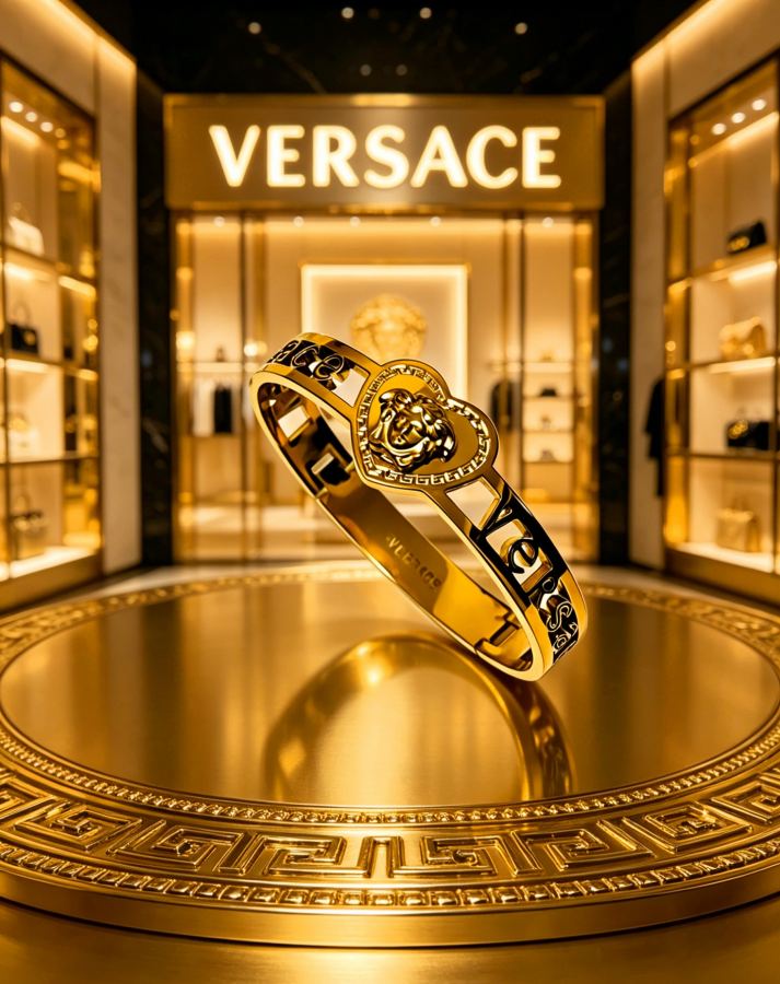 Versace Jewelry Dumeisa logo bracelet, diamond inlaid, exquisite craftsmanship — 1:1 Replica — photo 10
