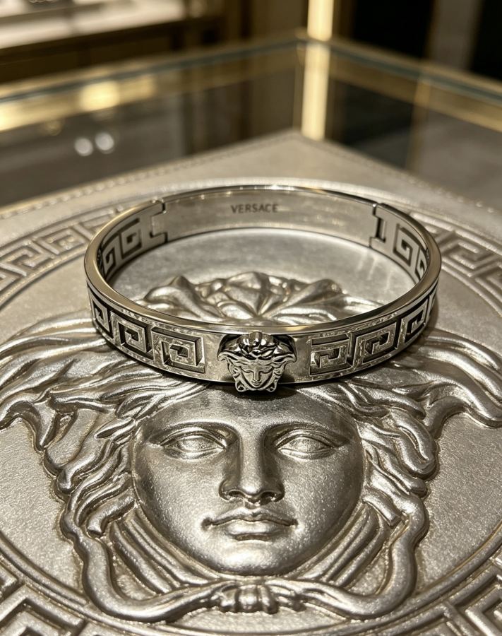 Versace Jewelry Dumeisa logo bracelet, diamond inlaid, exquisite craftsmanship — Premium Replica — photo 6