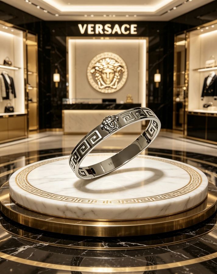 Versace Jewelry Dumeisa logo bracelet, diamond inlaid, exquisite craftsmanship — Premium Replica — photo 8