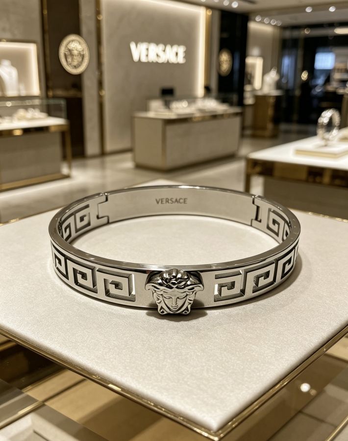 Versace Jewelry Dumeisa logo bracelet, diamond inlaid, exquisite craftsmanship — Premium Replica — photo 9