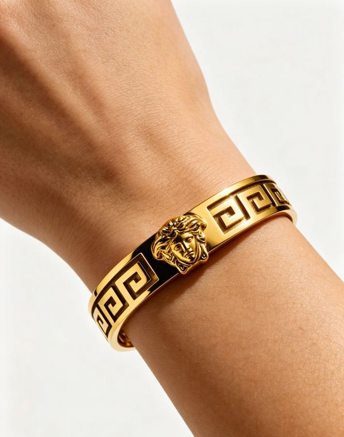 Versace Jewelry Dumeisa logo bracelet, diamond inlaid, exquisite craftsmanship — AAA Quality Replica — photo 5