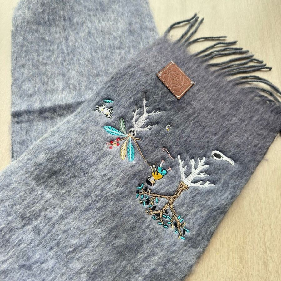 Loewe scarf Loewe Suna Fujita 185*23cm 63% 35% 2% — 1:1 Replica — photo 6
