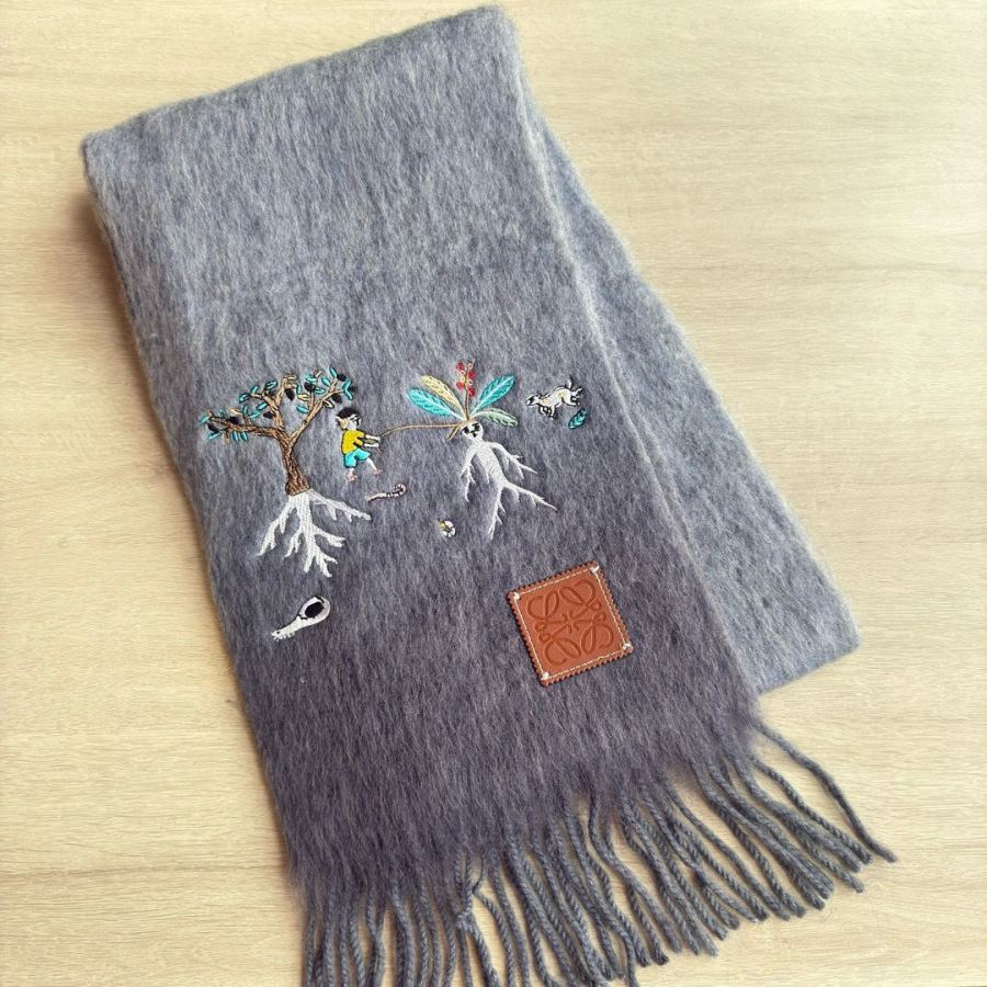 Loewe scarf Loewe Suna Fujita 185*23cm 63% 35% 2% — 1:1 Replica — photo 7