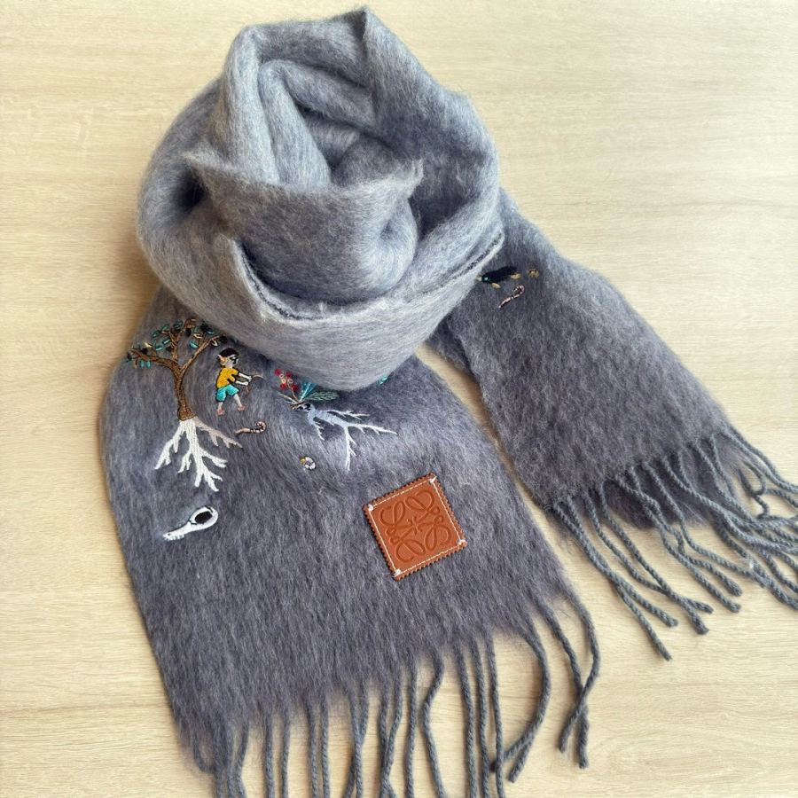 Loewe scarf Loewe Suna Fujita 185*23cm 63% 35% 2% — 1:1 Replica — photo 5