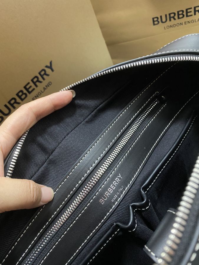 Briefcase - The latest briefcase from B family, made of plaid and Italian tanned leather, decorated — AAA Quality Replica — photo 9