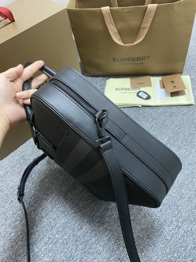 Briefcase - The latest briefcase from B family, made of plaid and Italian tanned leather, decorated — 1:1 Replica For Sale — photo 5