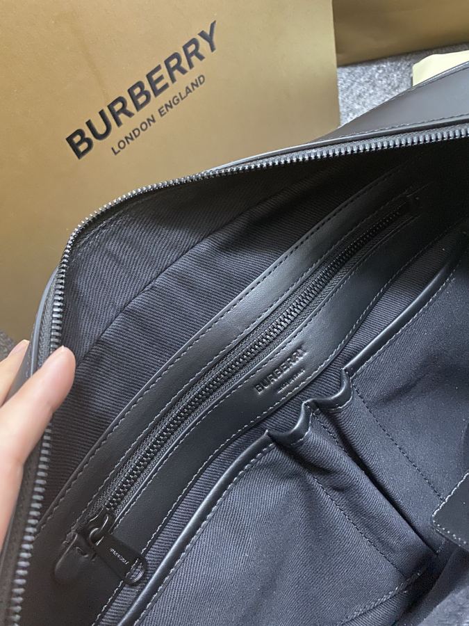 Briefcase - The latest briefcase from B family, made of plaid and Italian tanned leather, decorated — 1:1 Replica For Sale — photo 9