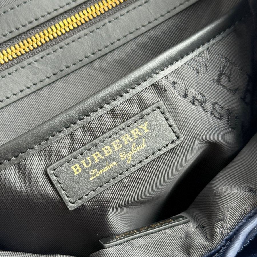 Burberry bag The B medium-sized military backpack, rainproof nylon, topstitched leather trim, 22 — AAA Quality Replica — photo 8