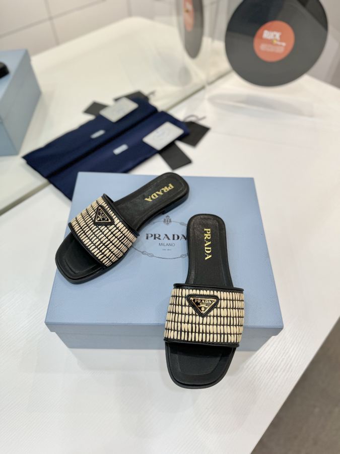 Prada women's shoes Factory price "Prada woven slippers" — 1:1 Replica — photo 8
