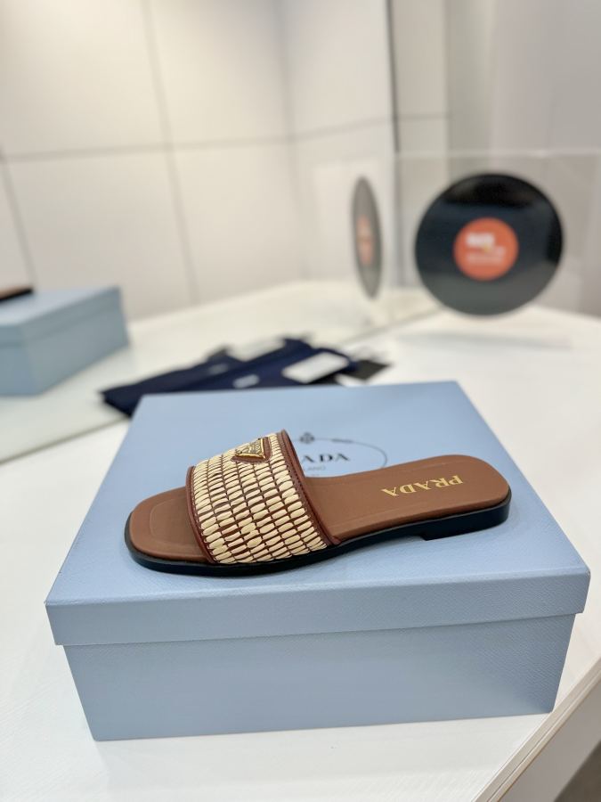 Prada women's shoes Factory price "Prada woven slippers" — Premium Replica — photo 4