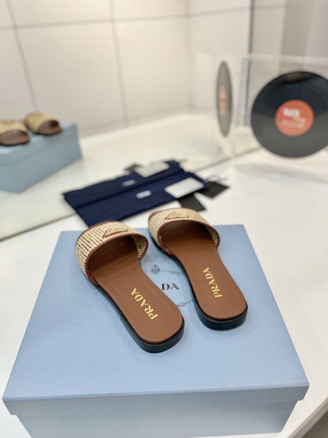 Prada women's shoes Factory price "Prada woven slippers" — Premium Replica — photo 8