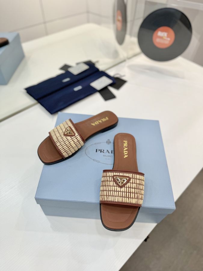 Prada women's shoes Factory price "Prada woven slippers" — Premium Replica — photo 6