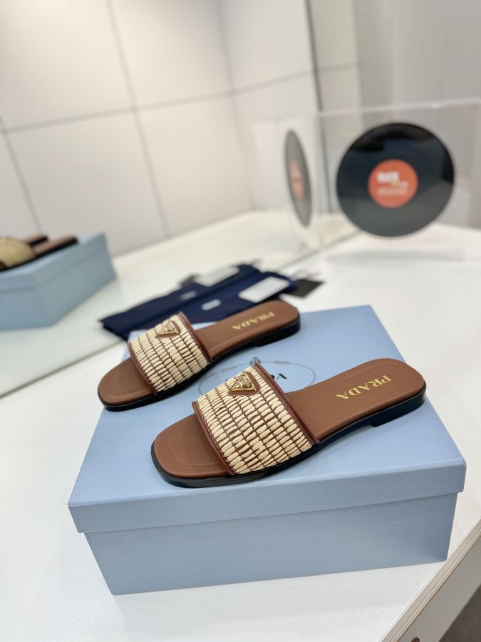 Prada women's shoes Factory price "Prada woven slippers" — Premium Replica — photo 2