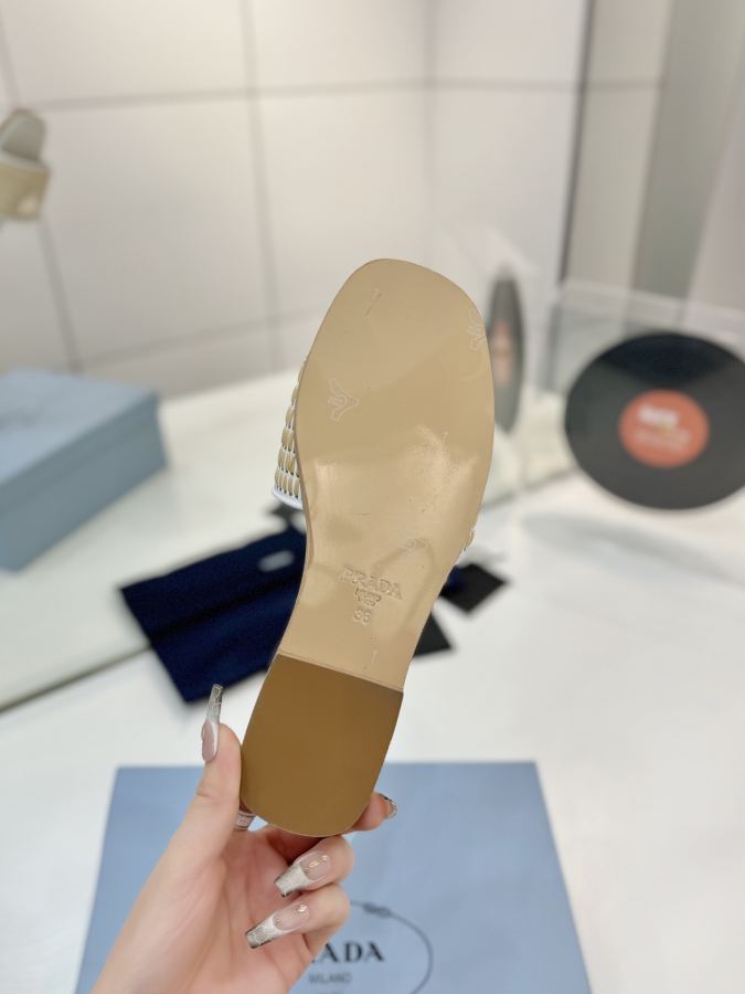 Prada women's shoes Factory price "Prada woven slippers" — AAA Quality Replica — photo 9