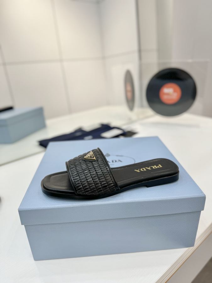Prada women's shoes Factory price "Prada woven slippers" — 1:1 Replica For Sale — photo 4