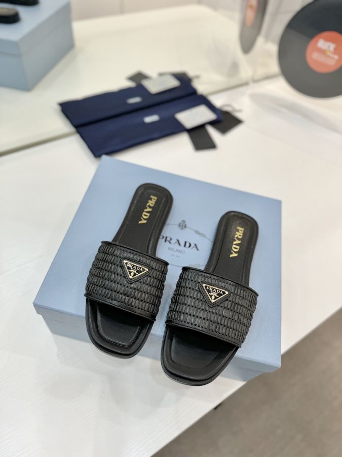 Prada women's shoes Factory price "Prada woven slippers" — 1:1 Replica For Sale — photo 3