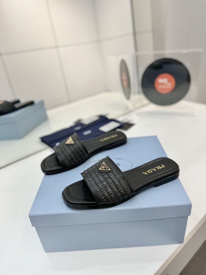 Prada women's shoes Factory price "Prada woven slippers" — 1:1 Replica For Sale — photo 2