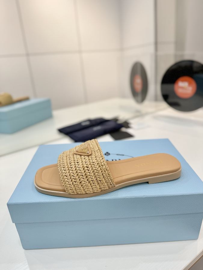 Prada women's shoes Factory price "Prada woven slippers" — 1:1 Replica — photo 4