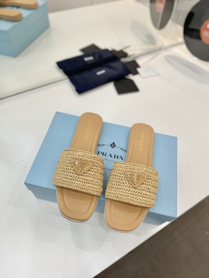 Prada women's shoes Factory price "Prada woven slippers" — 1:1 Replica — photo 3