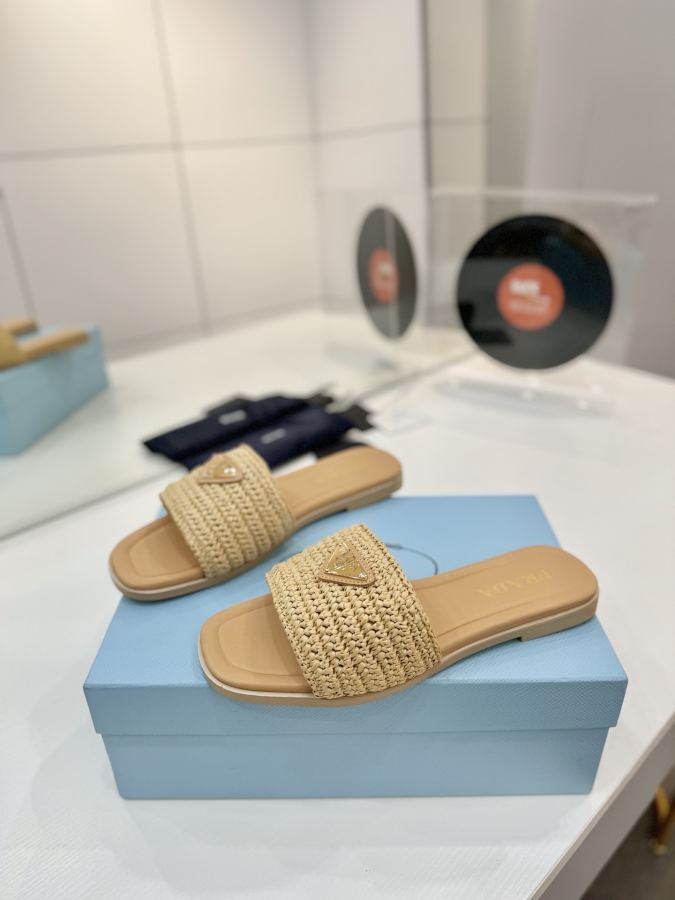 Prada women's shoes Factory price "Prada woven slippers" — 1:1 Replica — photo 2