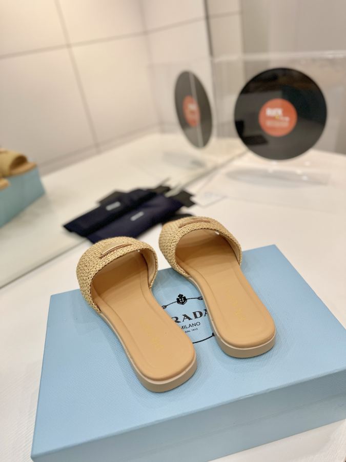 Prada women's shoes Factory price "Prada woven slippers" — 1:1 Replica — photo 8
