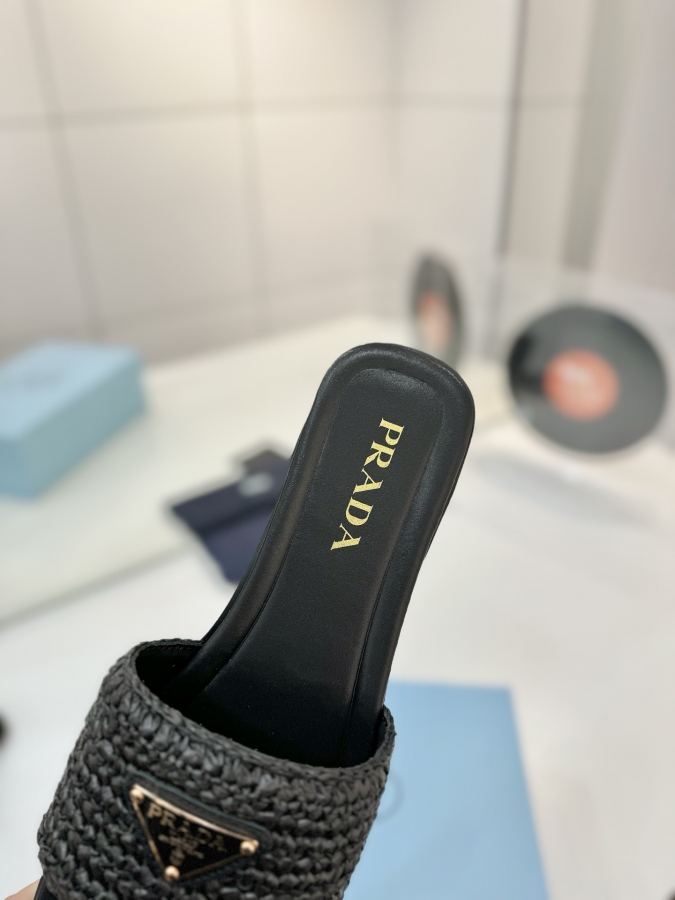 Prada women's shoes Factory price "Prada woven slippers" — 1:1 Replica — photo 6