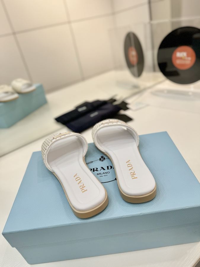 Prada women's shoes Factory price "Prada woven slippers" — AAA Quality Replica — photo 9