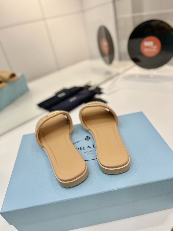 Prada women's shoes Factory price "Prada woven slippers" — 1:1 Replica For Sale — photo 8