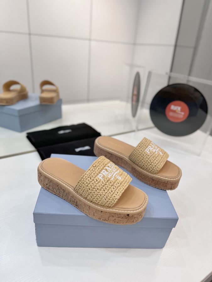 Prada women's shoes Factory price "PRADA woven electric embroidery" — AAA Quality Replica