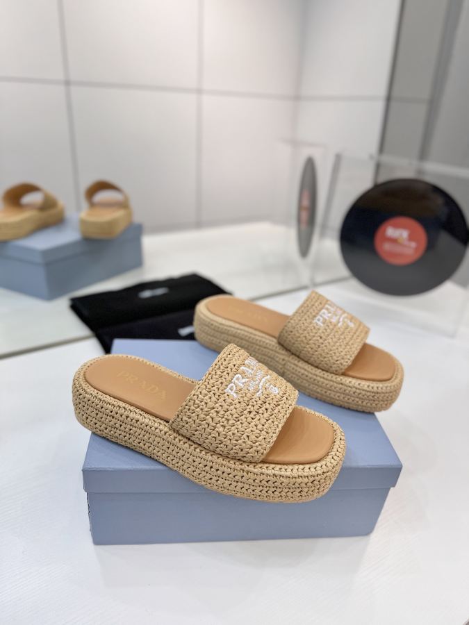 Prada women's shoes Factory price "PRADA woven electric embroidery" — 1:1 Replica