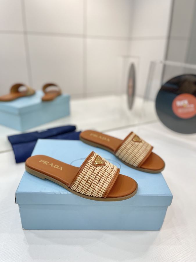 Prada women's shoes Factory price "Prada woven slippers" — AAA Quality Replica