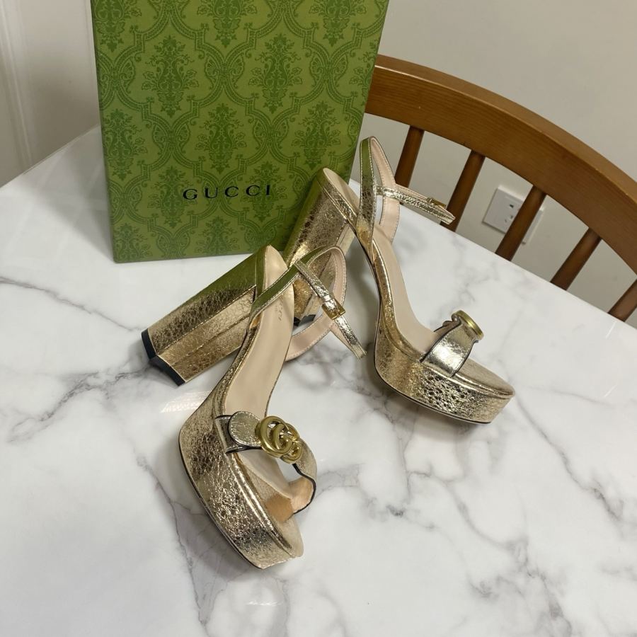 Gucci women's shoes Gucci classic one-strap and thick-heeled sandals, originally developed 1:1, last shape super correct, foot super beautiful, summer must-have — photo 4