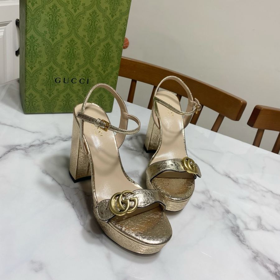 Gucci women's shoes Gucci classic one-strap and thick-heeled sandals, originally developed 1:1, last shape super correct, foot super beautiful, summer must-have — photo 2