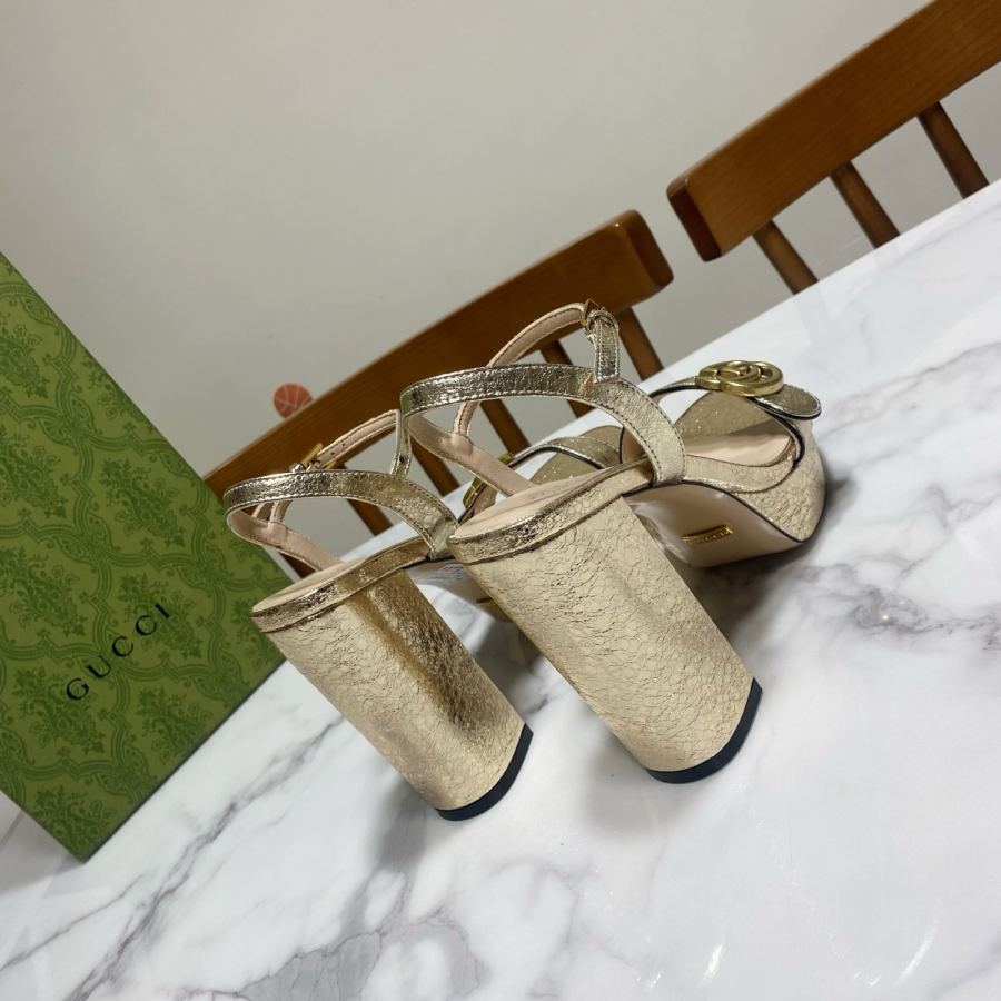 Gucci women's shoes Gucci classic one-strap and thick-heeled sandals, originally developed 1:1, last shape super correct, foot super beautiful, summer must-have — photo 5