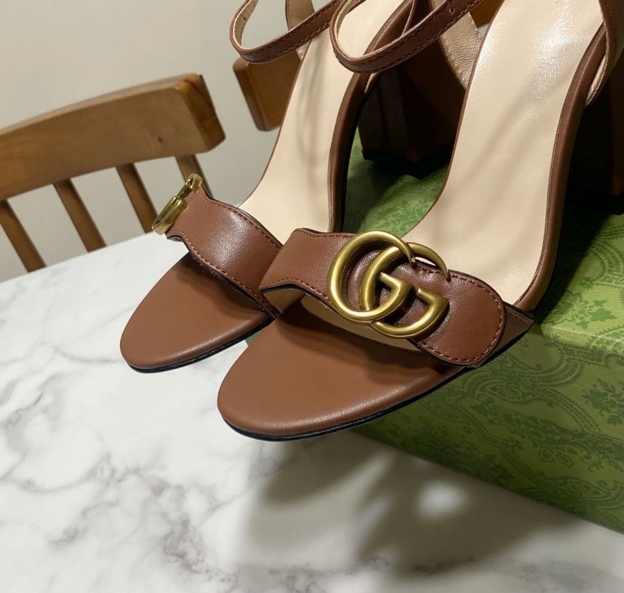 Gucci women's shoes classic one-strap and thick-heeled sandals, originally developed 1:1, last shape super correct, foot super beautiful, summer must-have — photo 7