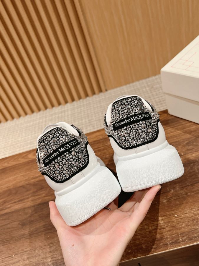 Alexander Mc Queen Women's Shoes Male +10【Silver Diamond Black Velvet】𝐀𝐥𝐞𝐱𝐚𝐧𝐝𝐞𝐫 — 1:1 Replica For Sale — photo 9