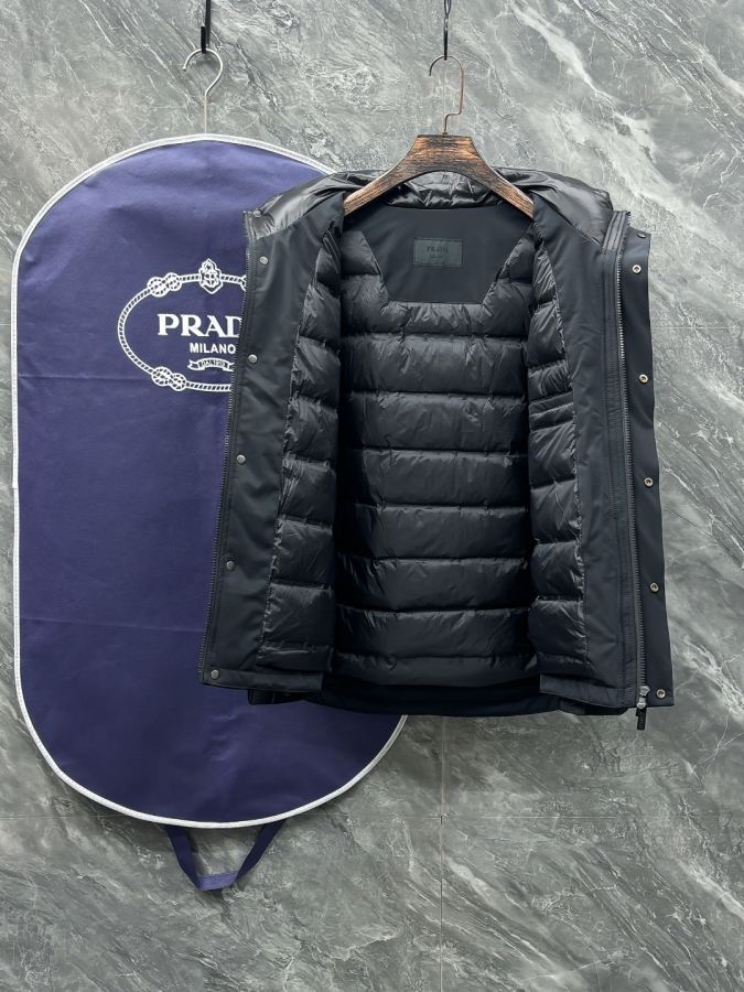 Prada men Feather-65 Prada Autumn and Winter Fashion Hooded Jacket Down — 1:1 Replica For Sale — photo 9
